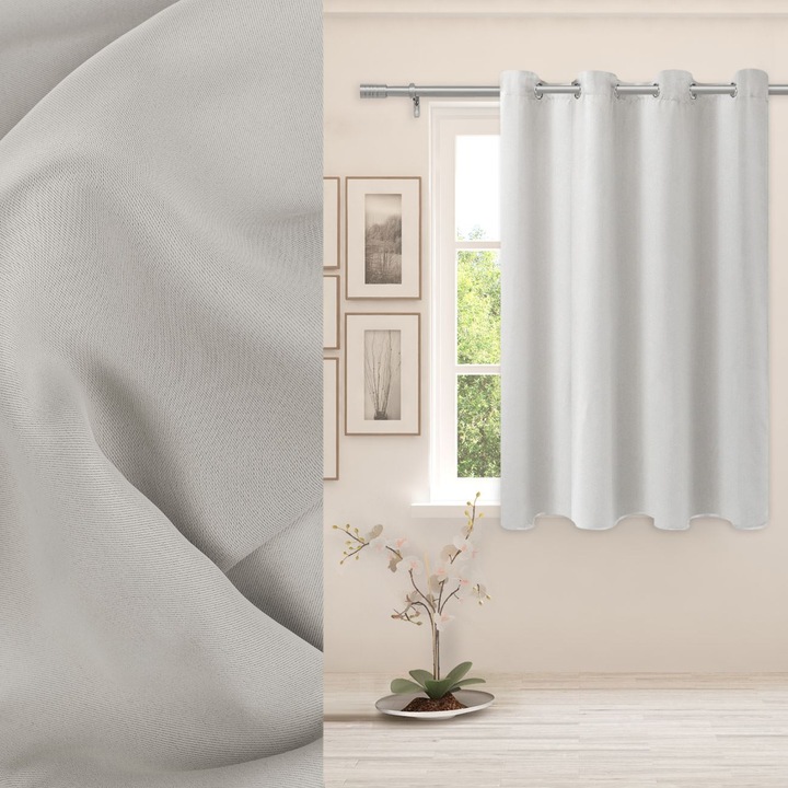 Draperie decorativă ecru 140x140cm cu inele