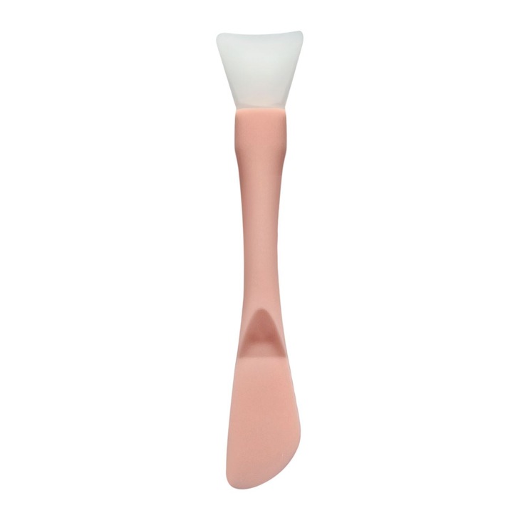Dupla szilikon maszk felhordó ecset, rózsaszín, 15 cm