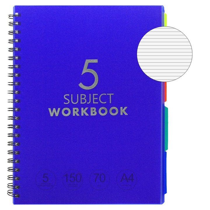 A4-es kék spirálfüzet és 5 tárgy - 140p