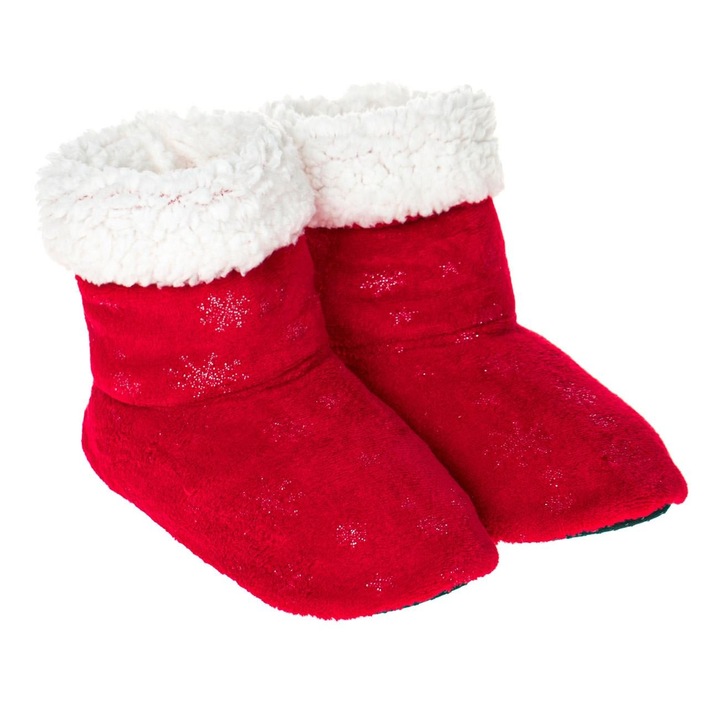 Пантофи, Зимни, Raspberry Red, Малиново червено, 36-38