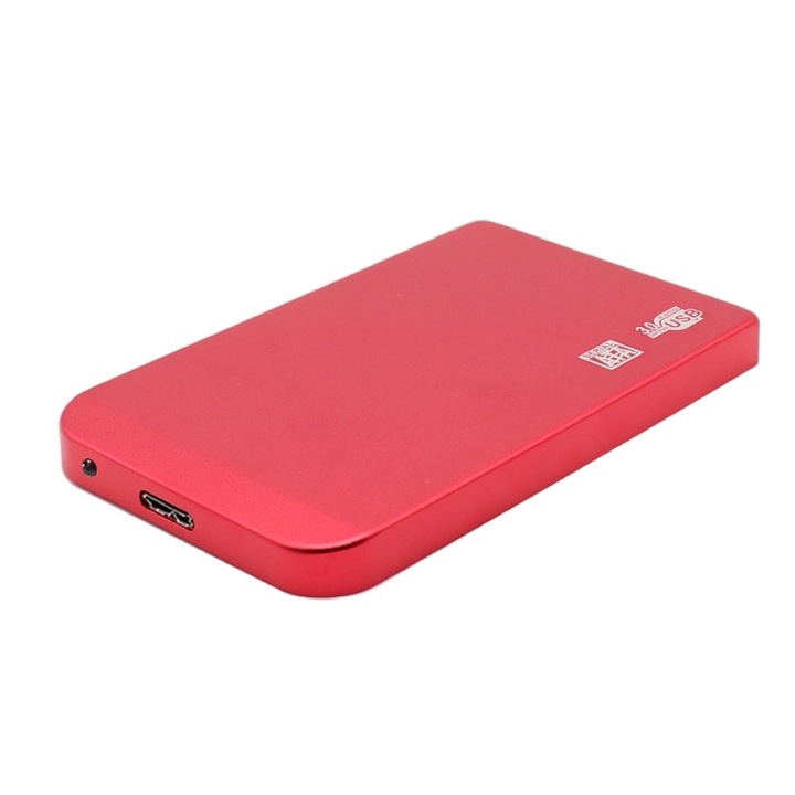 Преносим външен твърд диск, 1TB, USB 3.0, метален, червен, 2.5 инча