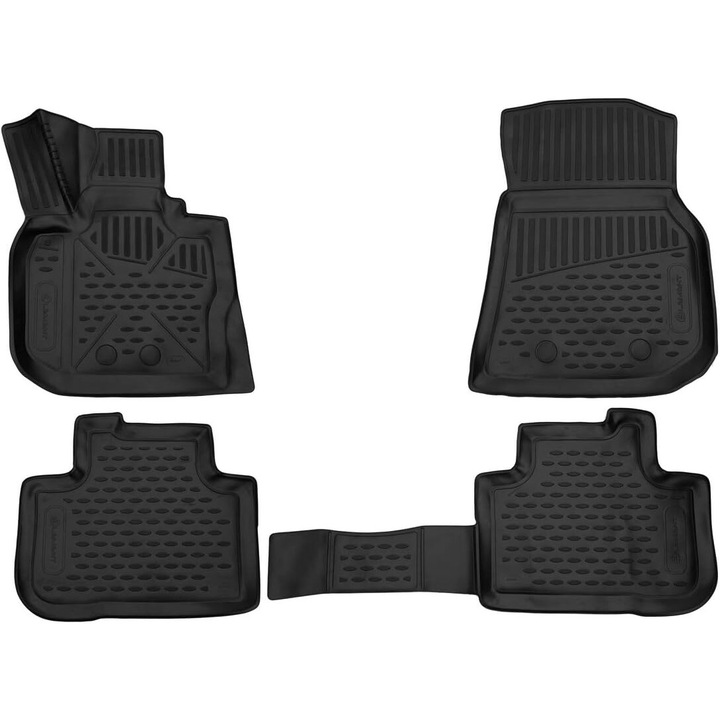 Set 4 covorase din cauciuc premium cu margine inalta compatibile cu BMW X4 G02, 2018 - prezent