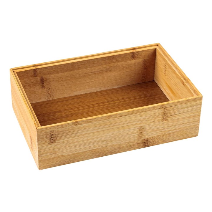 Cutie de depozitare din bambus deschisa 23x15x7cm