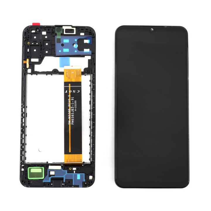 Дисплей, съвместим с Samsung Galaxy M13 M135 с черна черна рамка