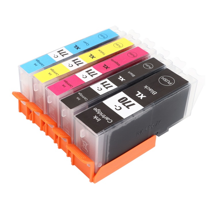 5 db tintapatron készlet, Mmgoqqt, PIXMA MG5770 / MG6870 / MG7770 / TS5070 / TS6070 / TS8070 nyomtatókhoz, fekete / többszínű