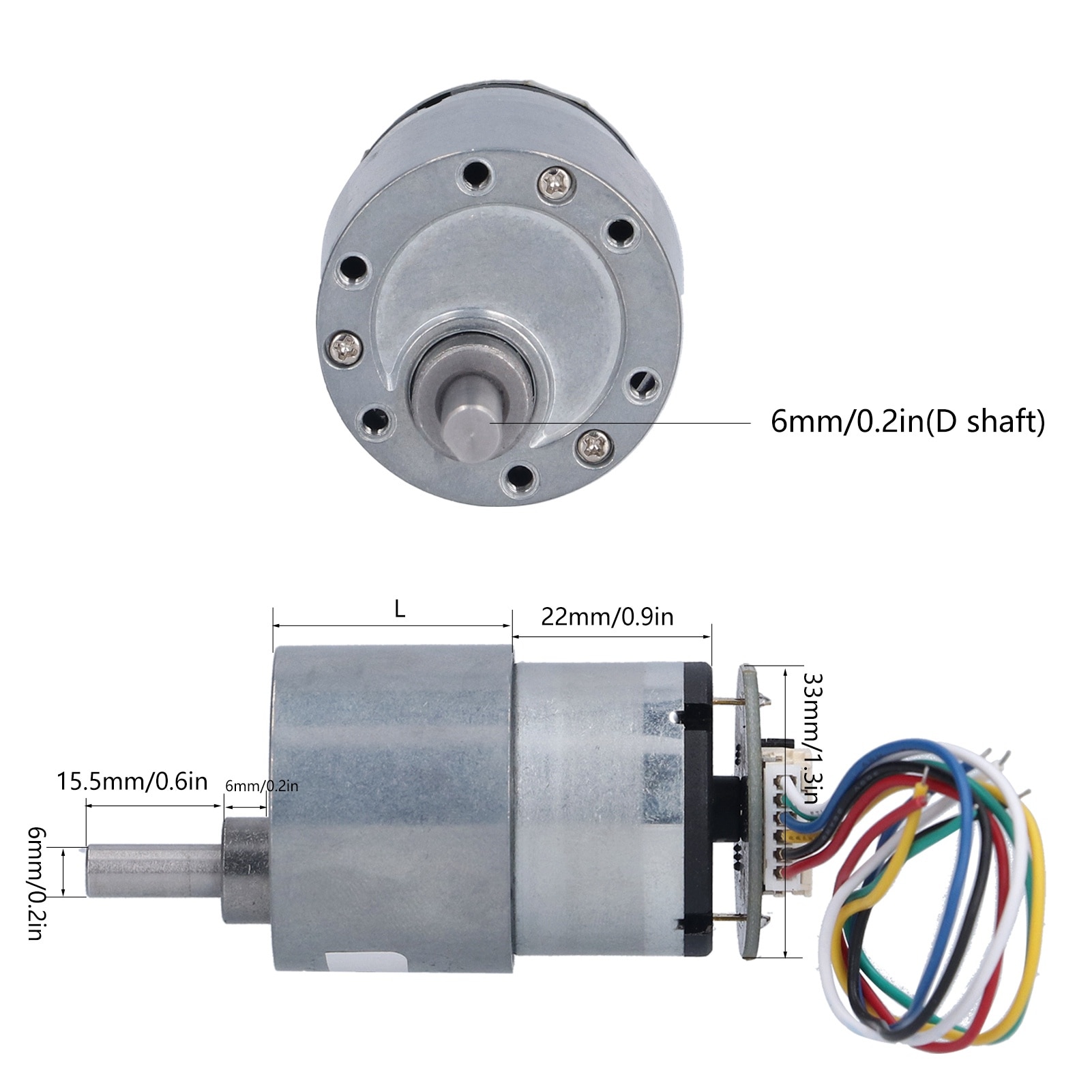Set motor encoder JGB37-520, 6mm, cu suport, pentru carucior