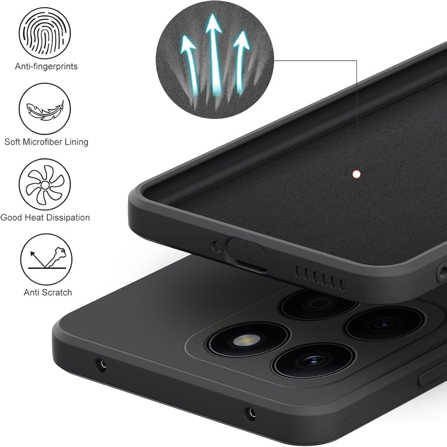 Husa Soft Touch, slim, ALC Mobile, anti soc, compatibila cu HONOR Magic 7 Lite, Negru Tpu