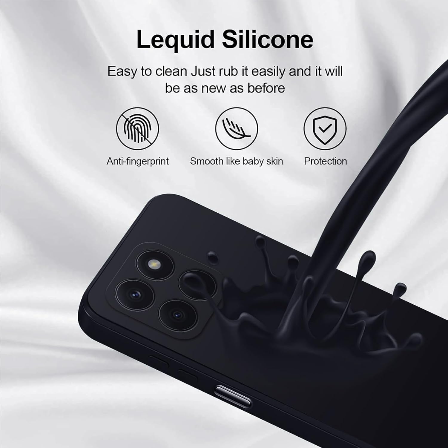 Husa Soft Touch, slim, ALC Mobile, anti soc, compatibila cu HONOR Magic 7 Lite, Negru Tpu