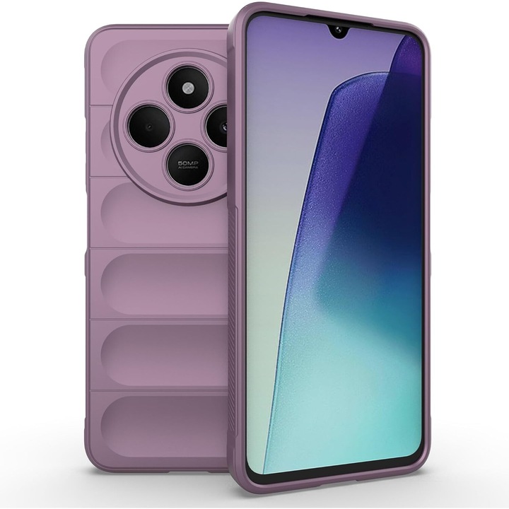 Калъф Wave, съвместим с Xiaomi Redmi 14C, Anti-Shock Grip, Tpu, лилав