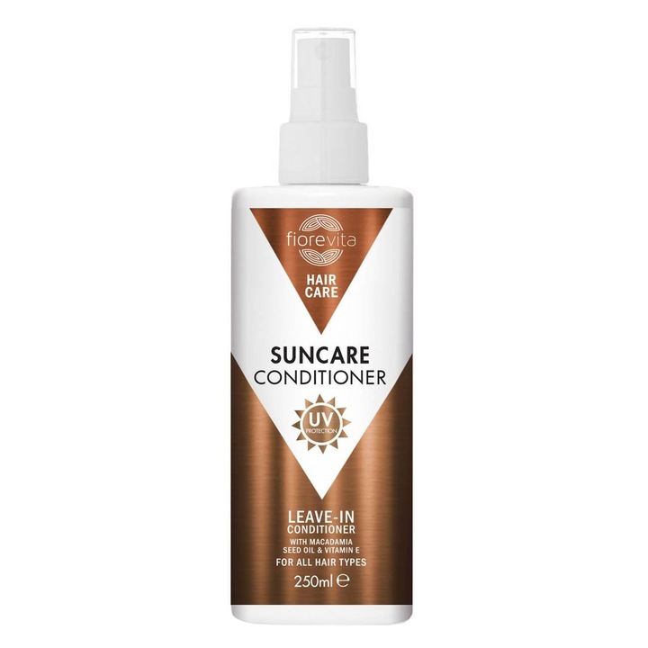 Hajbalzsam spray, Fiorevita, Suncare balzsam, UV védelem, makadámia olaj, E vitamin, Űrtartalom 250 ml