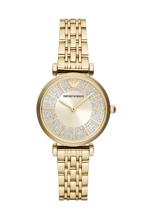 Emporio Armani, Ceas de otel inoxidabil, cu cristale, Auriu