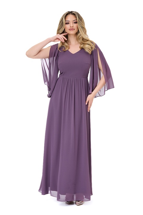 BAROCCA, Rochie din sifon cu maneci evazate Monasque, Violet prafuit