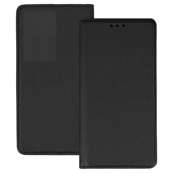 Husa pentru Oppo A5m, PU Casual Book, Buzunar card, Inchidere magnetica, Functie stand / suport, Decupaj difuzor apeluri, Acoperire completa 360 de grade, Protectie fata-spate, Tip carte, Negru