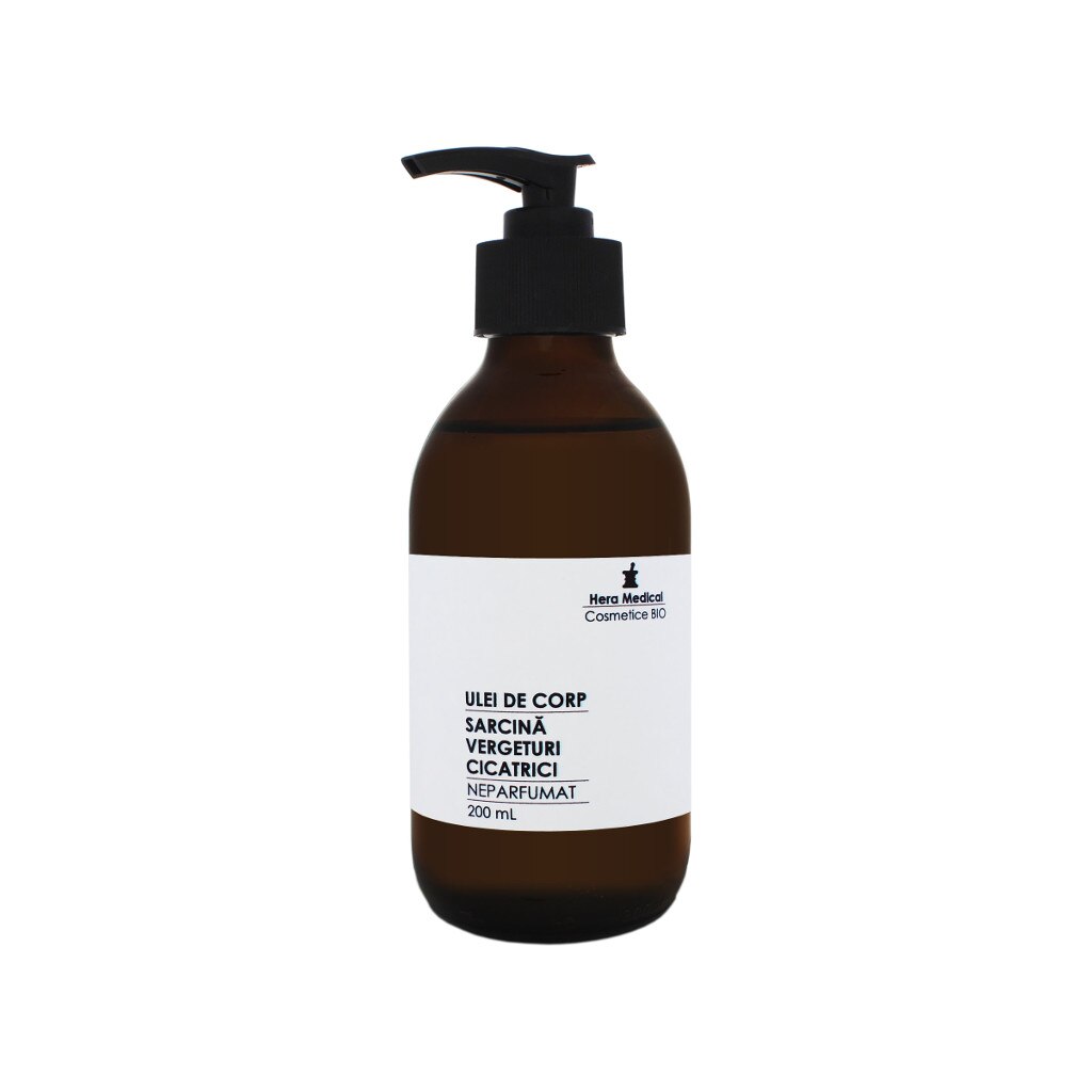 Ulei de corp Sarcina, Vergeturi, Cicatrici, Hera Medical Cosmetice BIO, 200 ml
