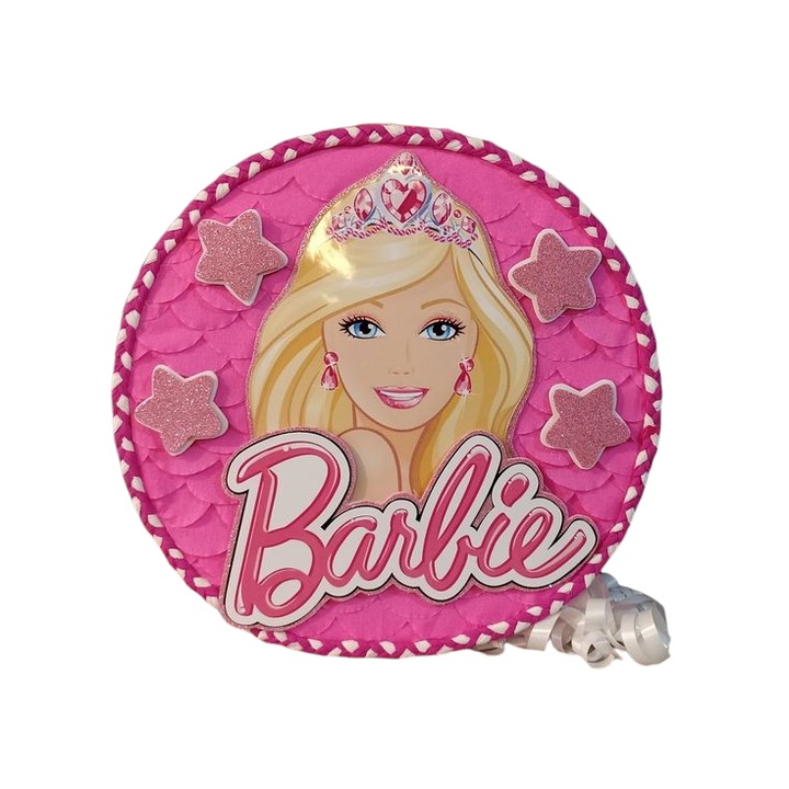 Pinata Barbie + Bata, Diametru 42 cm, Pinata Roz