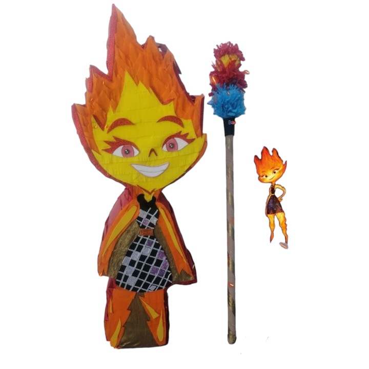 Pinata Flama, Pinata Elementar, Inaltime 60 cm + Bata