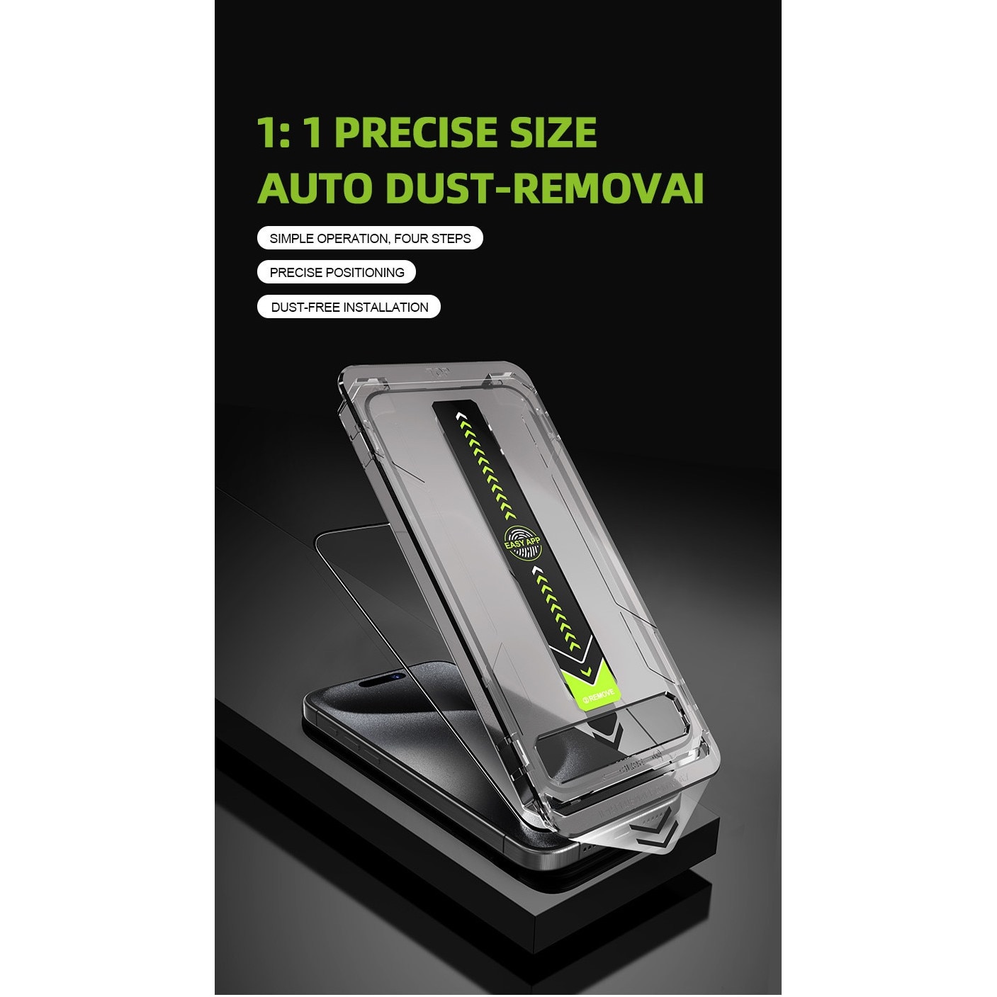Set 2 Folii Protectie Ecran Din Sticla Securizata, Cu Dispozitiv De Aplicare Automata In 30 De Secunde Cu Easy App, Compatibil Cu Iphone 12 Pro Max