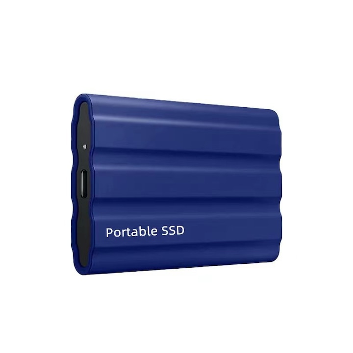 SSD extern Shield, 1TB, Convenabil, unitate SSD mobila de mare viteza, Cu port USB 3.1 C, Suporta PC, laptop si Mac, albastru
