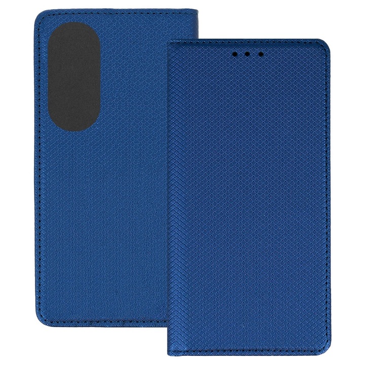 Husa pentru Honor X7, PU Casual Book, Buzunar card, Inchidere magnetica, Functie stand / suport, Decupaj difuzor apeluri, Acoperire completa 360 de grade, Protectie fata-spate, Tip carte, Albastru