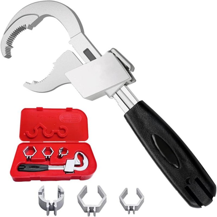 Cheie multifunctionala 4 in 1, 80mm, pentru instalatii sanitare, reparatii, montaj mobilier, otel aliat