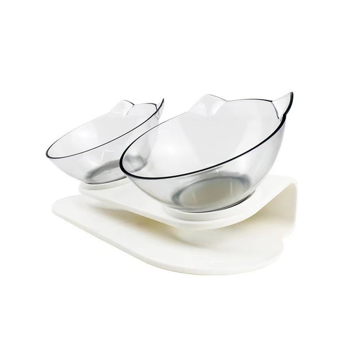 Állattálak és itatók, kutyaállvány, kettő az egyben, egyszerű kivitel, csúszásmentes, többszínű, 30x15cm