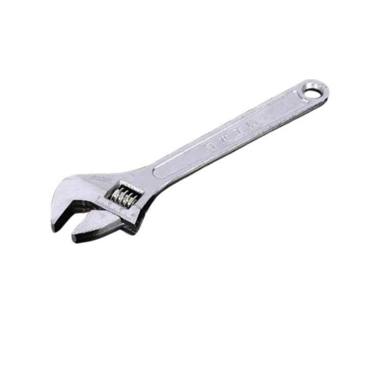 Állítható villáskulcs 6", kiváló minőségű ötvözött acél, krómozott, ergonomikus kialakítás