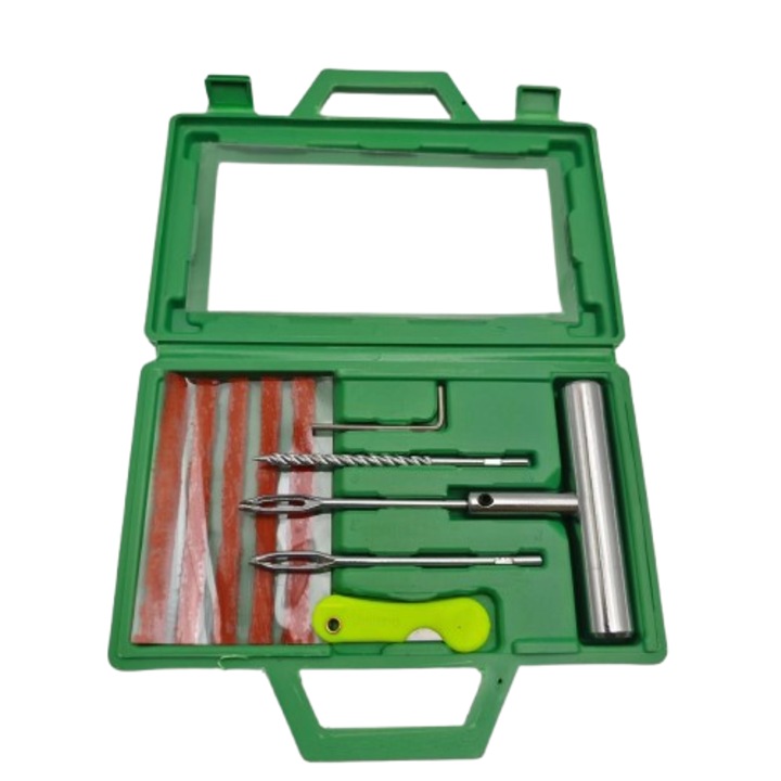 Gumiabroncs-javító szerszámkészlet, 4 részes, hordozható, személygépkocsikhoz, teherautókhoz, motorkerékpárokhoz, strandkerékpárokhoz, terepjárókhoz, terepjárókhoz, traktorokhoz