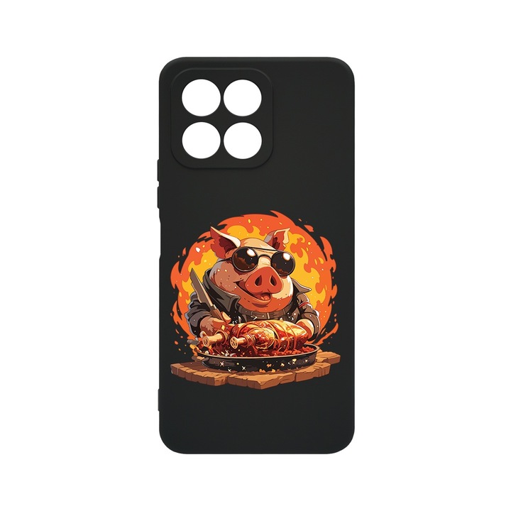 Силиконов калъф BestCase за Honor X8 5G / Honor X6, Pig's Life, SLIM 1.2MM, Microfiber interior, Premium Soft Liquid Silicone, Black PB 1491