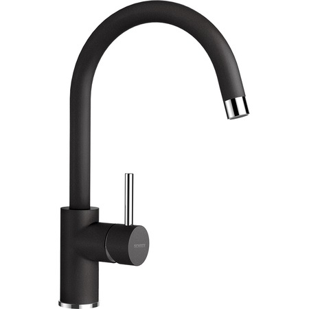 Kit chiuveta Schock Ronda D-100L 650 x 500 mm si baterie Schock Plutos Nero Cristalite