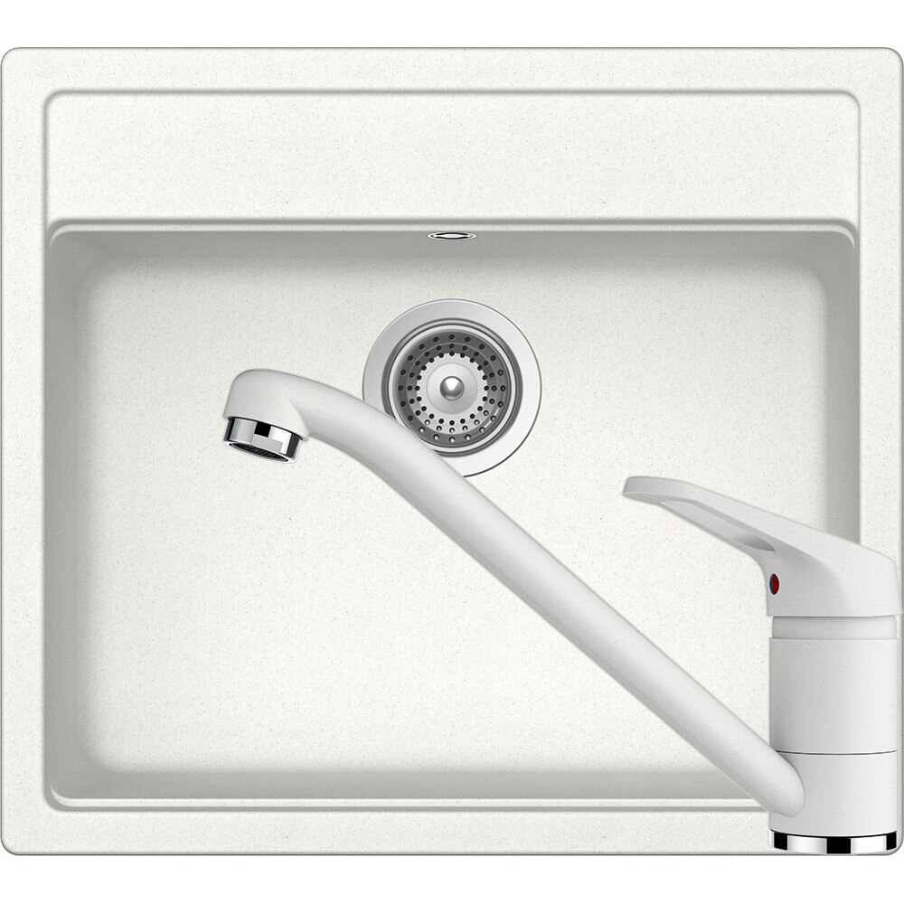 Kit chiuveta Schock Nemo N-100 570 x 510 mm si baterie Schock Cosmo Alpina Cristalite