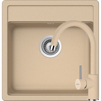 Kit chiuveta Schock Nemo N-100S 490 x 510 mm si baterie Schock Plutos Moonstone Cristalite Kit chiuveta Schock Nemo N-100S 490 x 510 mm si baterie Schock Plutos Moonstone Cristalite