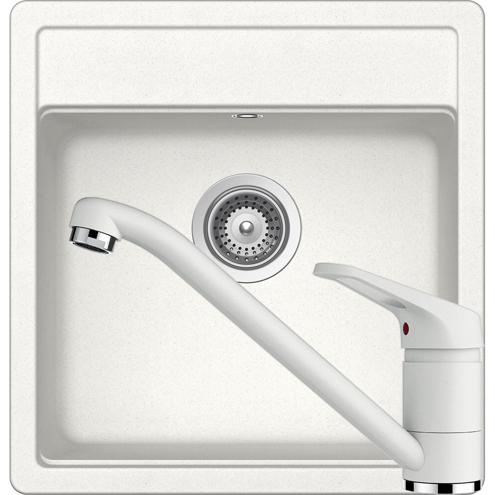 Kit chiuveta Schock Nemo N-100S 490 x 510 mm si baterie Schock Cosmo Alpina Cristalite