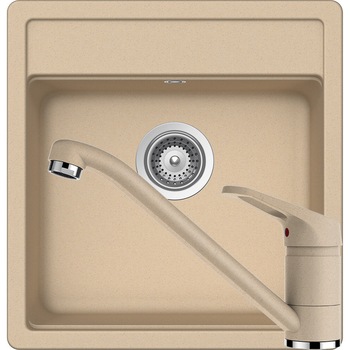 Kit chiuveta Schock Nemo N-100S 490 x 510 mm si baterie Schock Cosmo Moonstone Cristalite Kit chiuveta Schock Nemo N-100S 490 x 510 mm si baterie Schock Cosmo Moonstone Cristalite