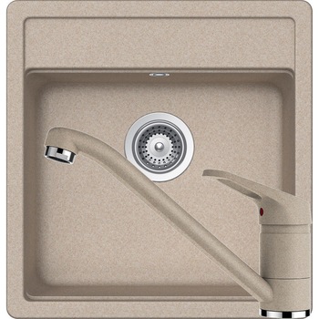 Kit chiuveta Schock Nemo N-100S 490 x 510 mm si baterie Schock Cosmo Sabbia Cristalite Kit chiuveta Schock Nemo N-100S 490 x 510 mm si baterie Schock Cosmo Sabbia Cristalite