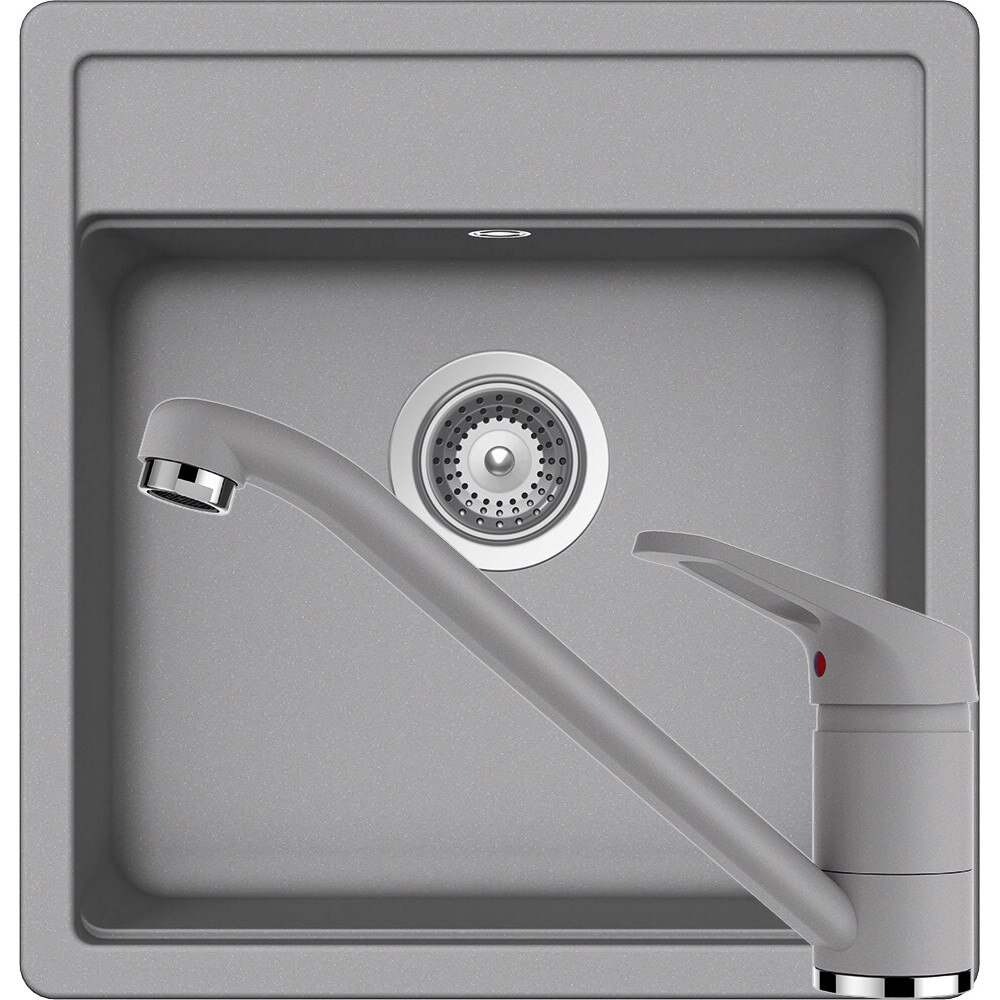 Kit chiuveta Schock Nemo N-100S 490 x 510 mm si baterie Schock Cosmo Croma Cristalite