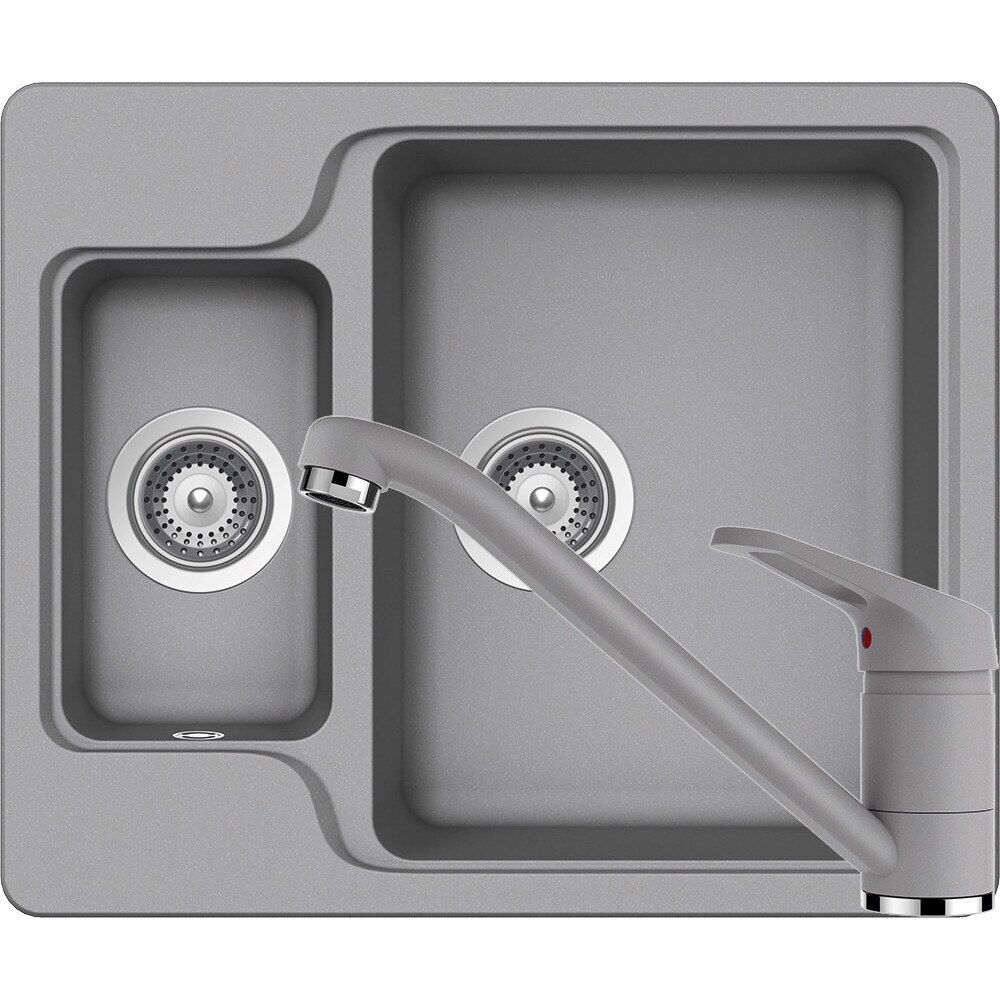 Kit chiuveta Schock Manhattan N-150 610 x 510 mm si baterie Schock Cosmo Croma Cristalite