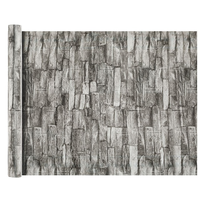 Öntapadós Tapéta, Szürke Kőmintás, PVC, 300x45cm