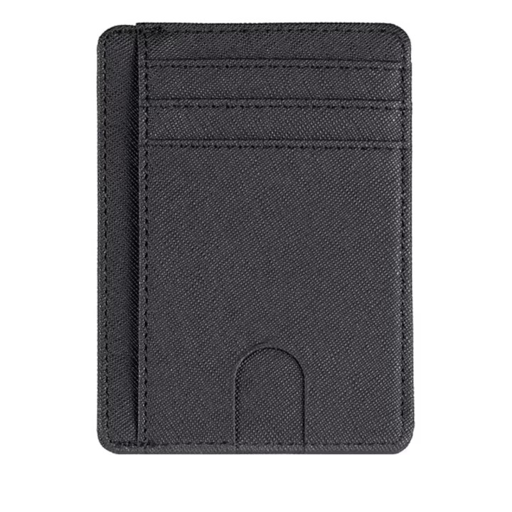 Portofel barbati WELUOT Ultra Slim RFID, piele ecologica, negru