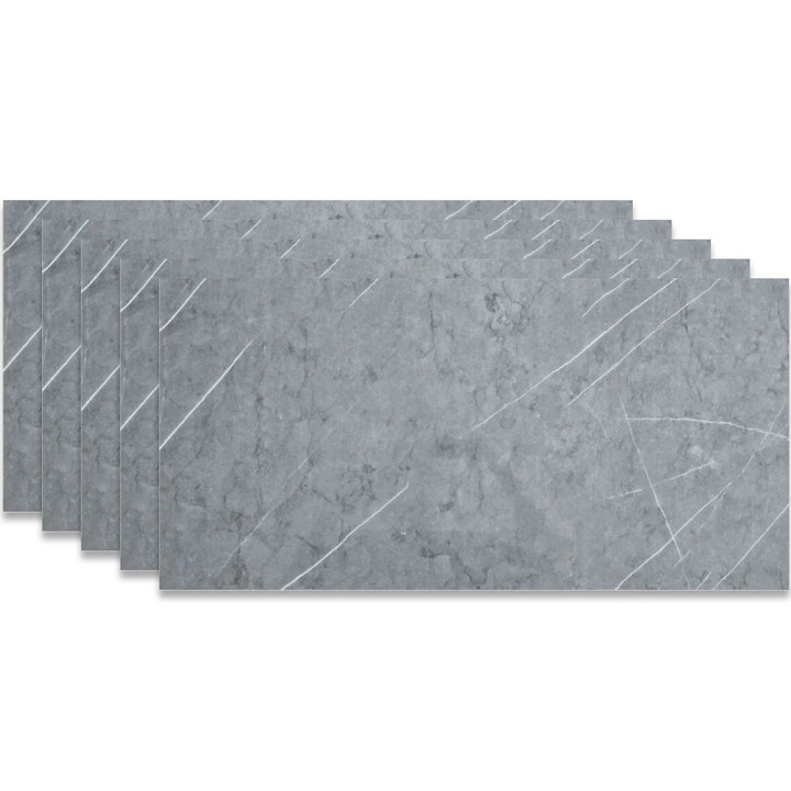 Set 10 x Placi imitatie Marmura autoadezive HOZRO, Model abstract, pentru pereti, acopera o suprafata de 1.8 mp, design modern, foarte usor de montat, PD901