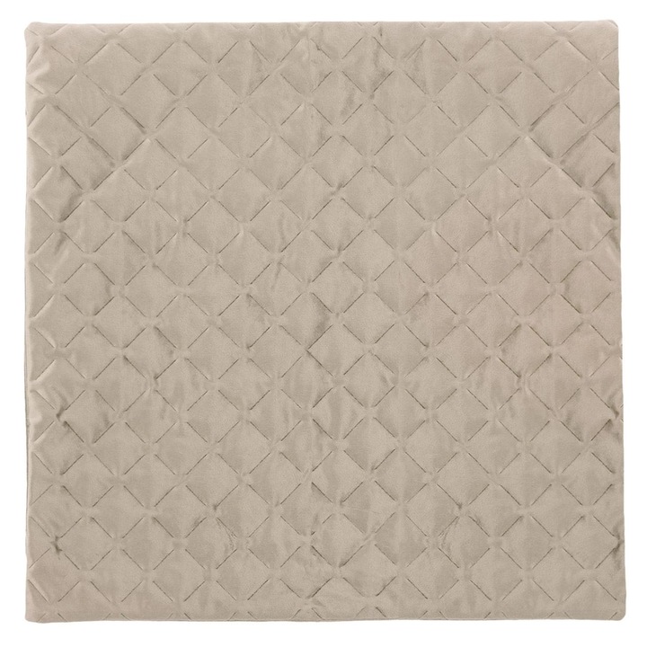 Fata de Perna Decorativa, Model Romburi, Culoare Bej, Dimensiune 45x43cm, Material Poliester