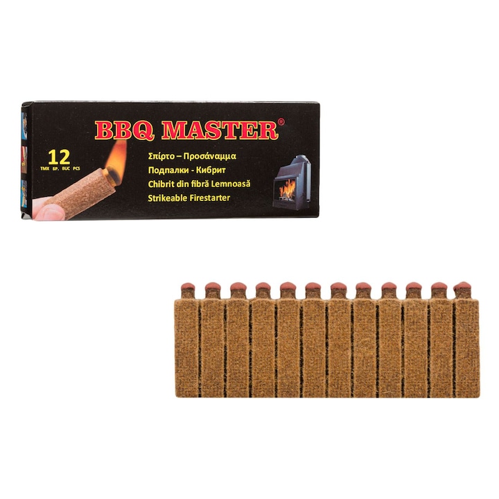 Meggyújtott gyufa, BBQ Master, 12 darab, szagtalan, égési idő 10 perc