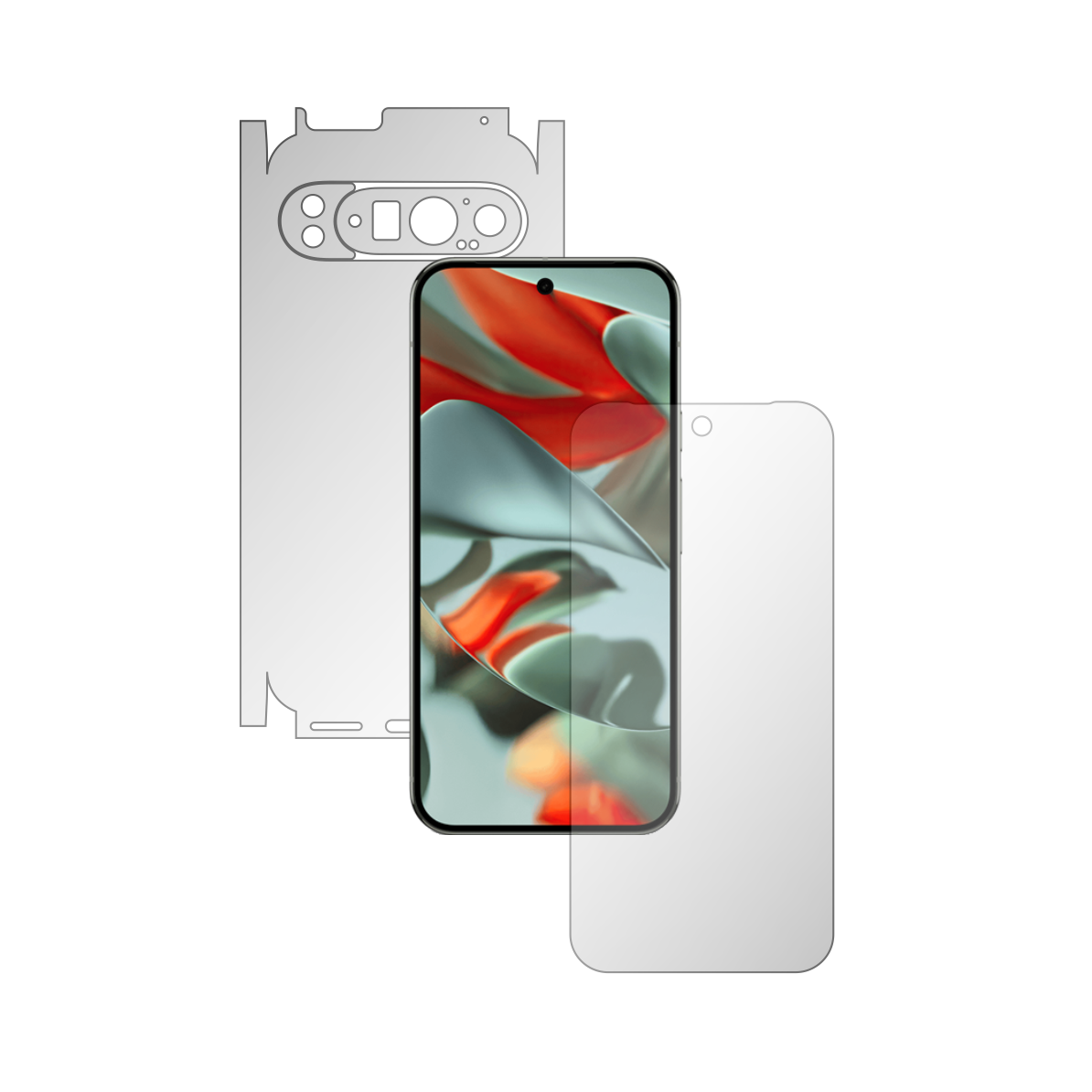 Folie de Protectie Full-Body Folie24, pentru Google Pixel 9 Pro XL, 1 Set Mate cu Acoperire 360, Ecran + Spate si Laterale, Adezive, Flexibile cu Auto Regenerare