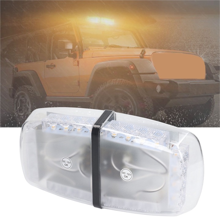 Lumina stroboscopica DC 12V LED intermitent Lampa de avertizare Bar cu baza magnetica pentru iaht auto