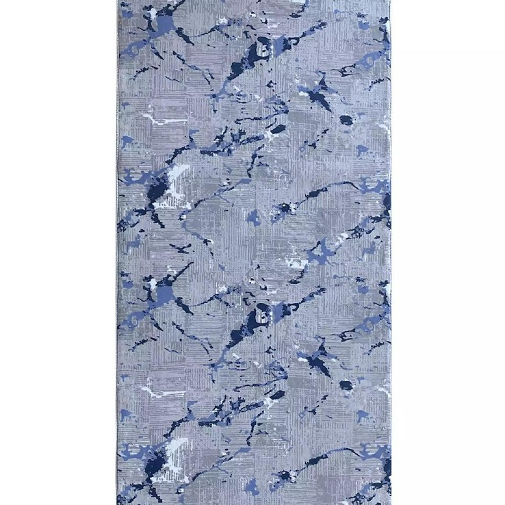 Covor Antiderapant, Albastru-Gri, 037, 150cm latime cu 300cm lungime