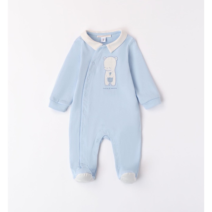 Jumpsuit mackómintával újszülött kislánynak, Minibanda, 3.8654, Égkék