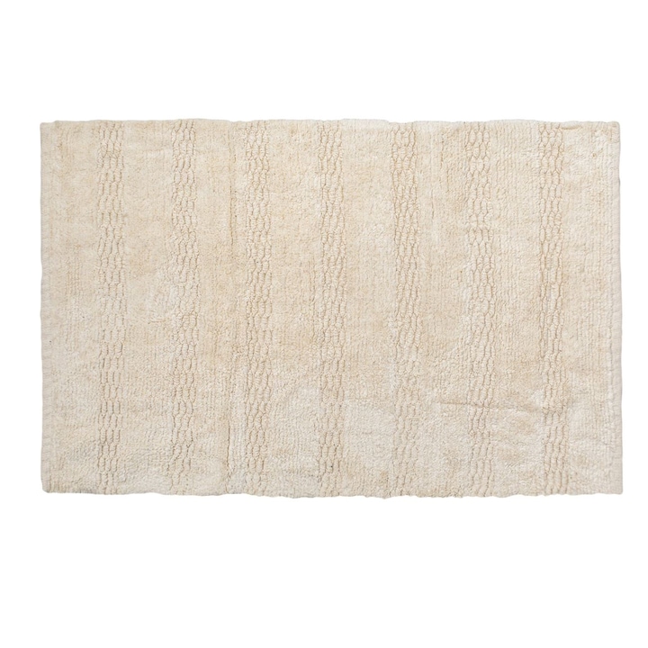 Dekoratív téli ekrü pamut szőnyeg 60x90cm