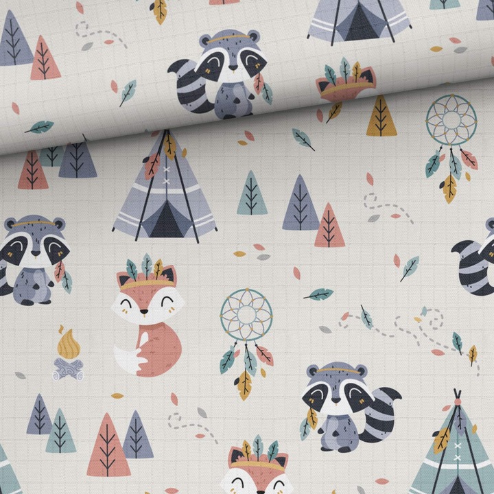 Material textil, Muselina de bambus imprimat Colors of the wind Sand, 100% bambus