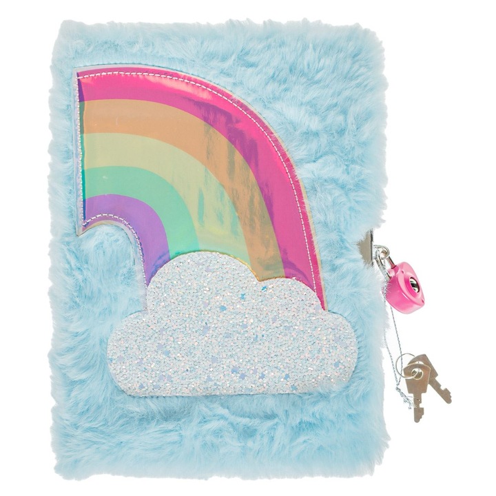 A6 Fancy Fluffy Rainbow Cloud Glitter Jegyzetfüzet - 80 lap
