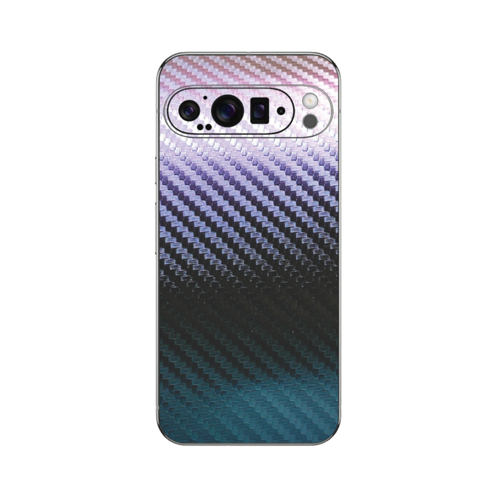 iSkinz fólia Google Pixel 9 Pro XL – Carbon Chameleon, 360 Cut, teljes borítású, tapadó bőr, hátsó és oldalsó burkolat védelem