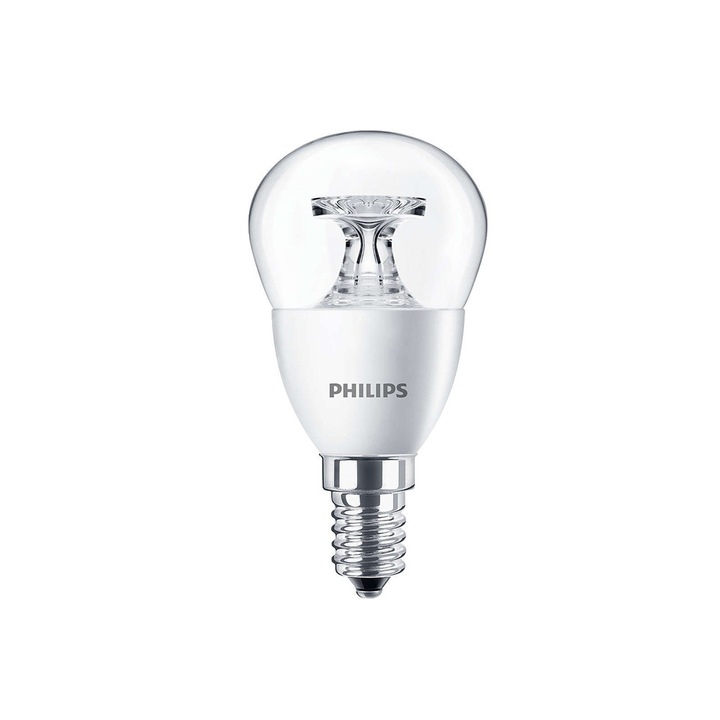 LED сфера Philips CorePro LEDLuster 5.5-40W/840 E14 прозрачна
